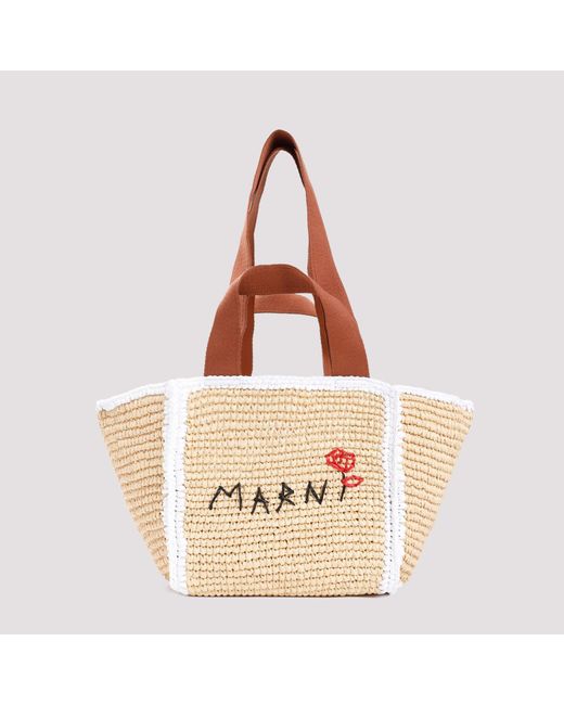 Marni Multicolor Natural Shopping Small Viscose Handbag
