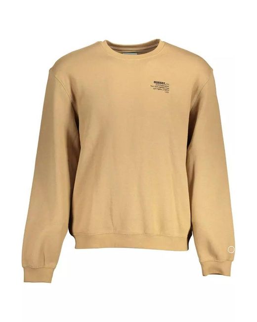 Guess Natural Beige Cotton Sweater for men