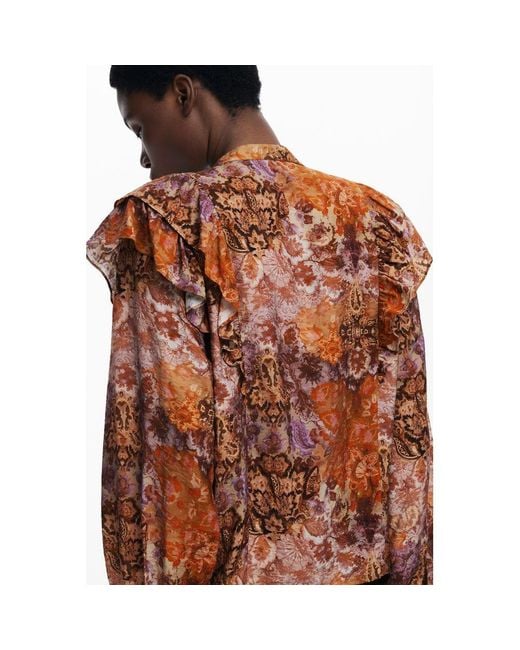 Desigual Brown Viscose Shirt