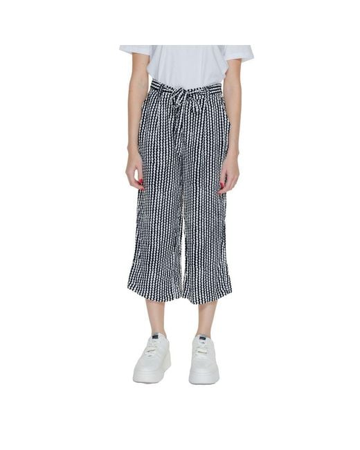 ONLY Blue Black Viscose Cropped Pants