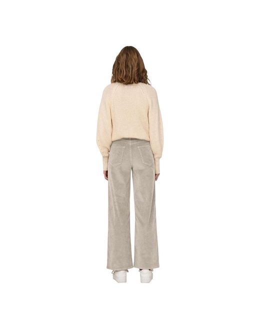 ONLY Natural Beige Cotton Cropped Pants