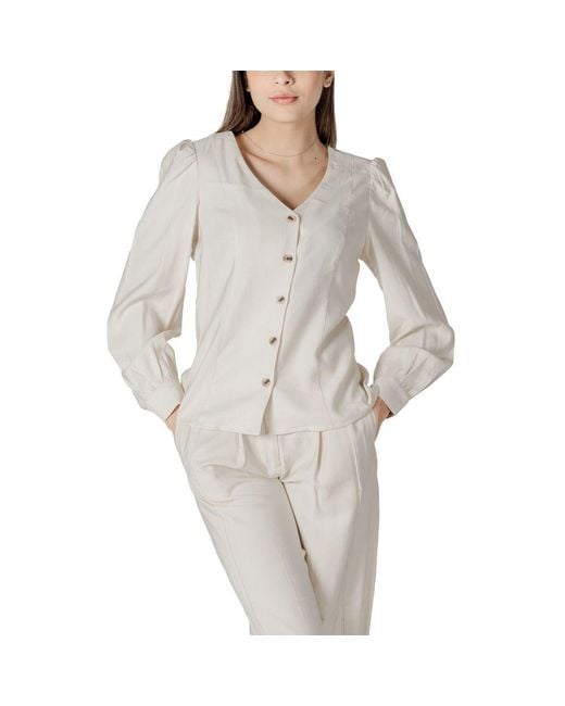 VILA CLOTHES Gray Viscose Top