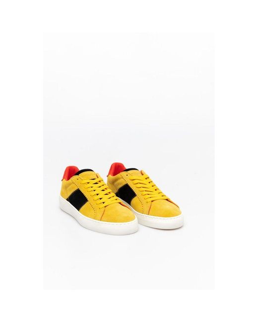 Scotch & Soda Yellow Leather Low Top Sneakers for men