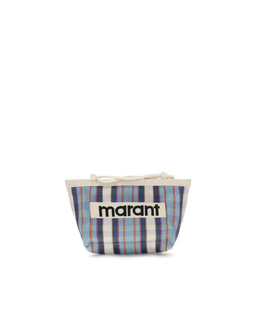 Isabel Marant Blue Multicolor Nylon Clutch Bag