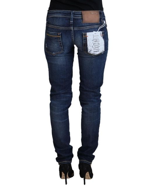 Acht Blue Chic Low Waist Designer Skinny Jeans