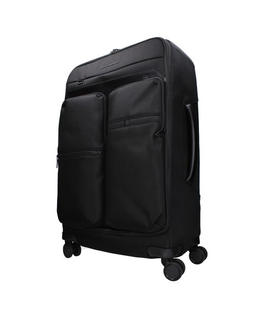 Piquadro Black Fabric Luggage And Travel for men