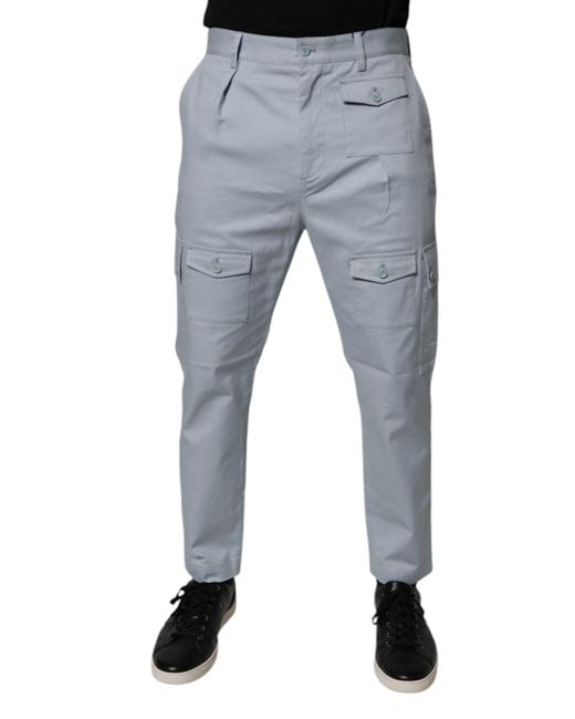 Dolce & Gabbana Blue Cargo Pants With Multiple Pockets for men
