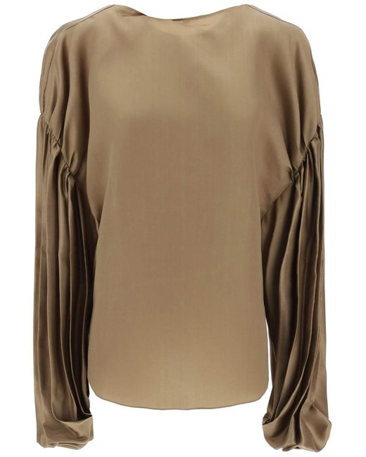 Khaite Natural "Quico Blouse With Puffed Sleeves