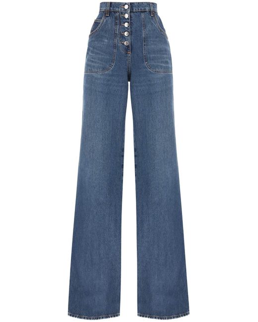 Etro Blue Jeans With Back Foliage Motif