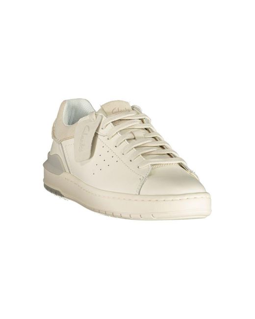 Clarks White Leather Men's Sneaker for men