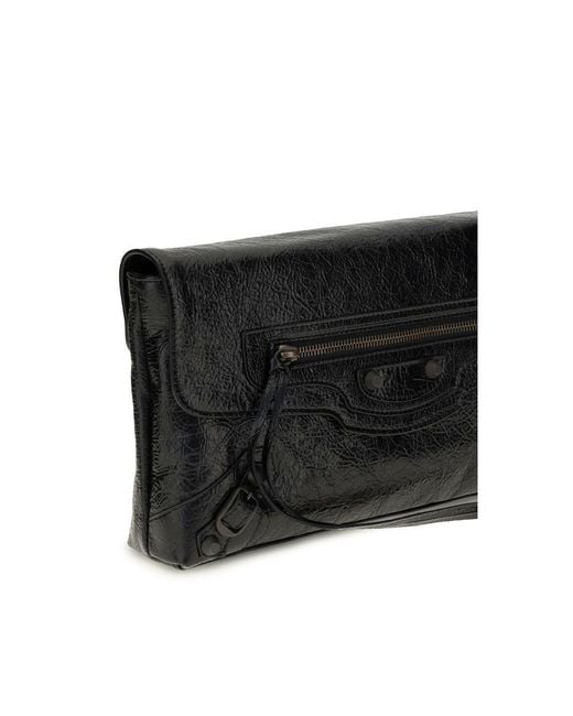 Balenciaga Black Lamb Ovis Aries Aries Clutch Bag