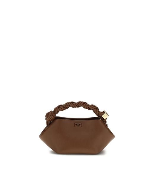 Ganni Brown Recycled Leather Shoulder Bag