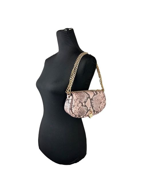 Michael Kors Black Mila Small Snakeskin Messenger Crossbody Bag