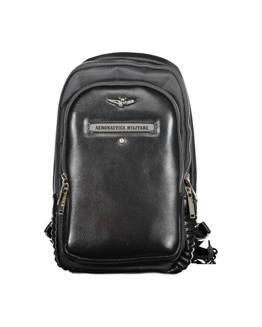Aeronautica Militare Black Nylon Shoulder Bag for men