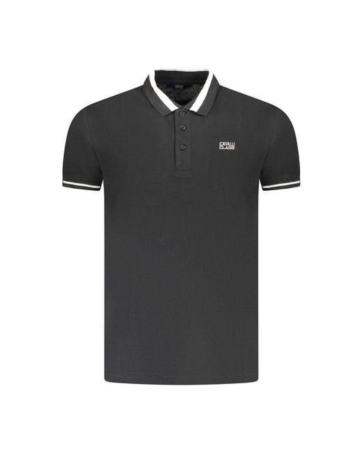 Roberto Cavalli Black Cotton Polo for men