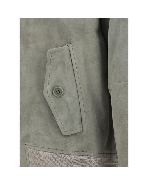 Salvatore Santoro Gray Suede Jacket for men