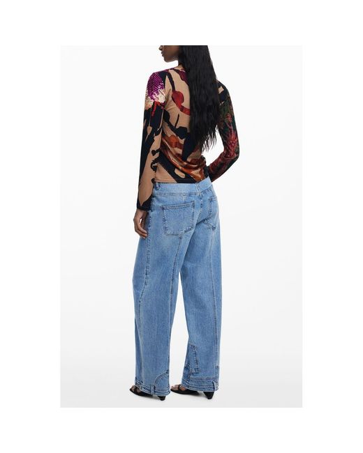 Desigual Brown Elastane Top