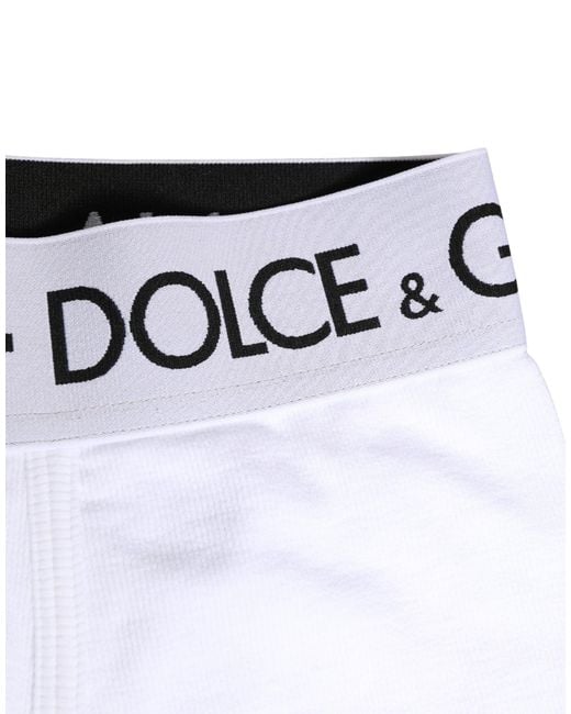 Dolce & Gabbana White Logo Waistband Regular Boxer Underwear for men