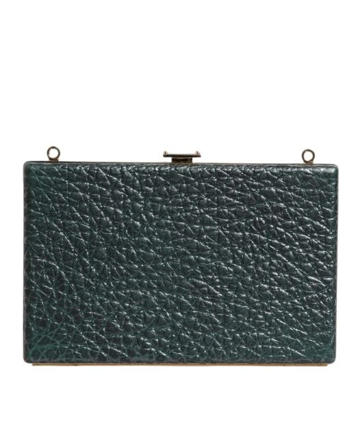 Dolce & Gabbana Black Leather Clutch Evening Crossbody Bag