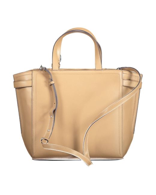 Calvin Klein Natural Brown Polyester Handbag