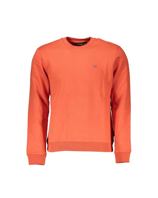 Napapijri Orange Cotton Sweater for men