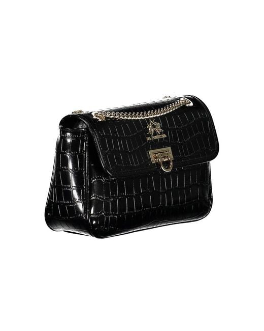 La Martina Black Polyethylene Handbag