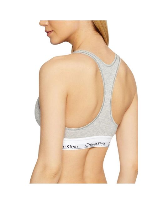 Calvin Klein White Gray Cotton Bra