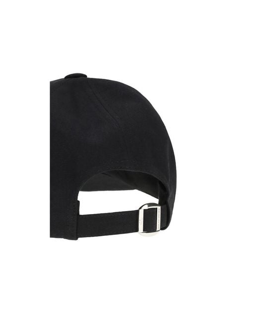 Maison Kitsuné Black Cotton Cap (baseball Hat)