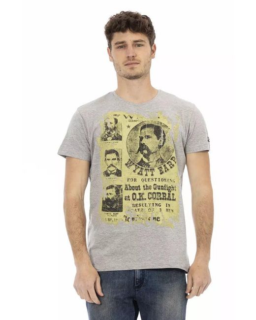TRUSSARDI ACTION Green Gray Cotton Men T for men
