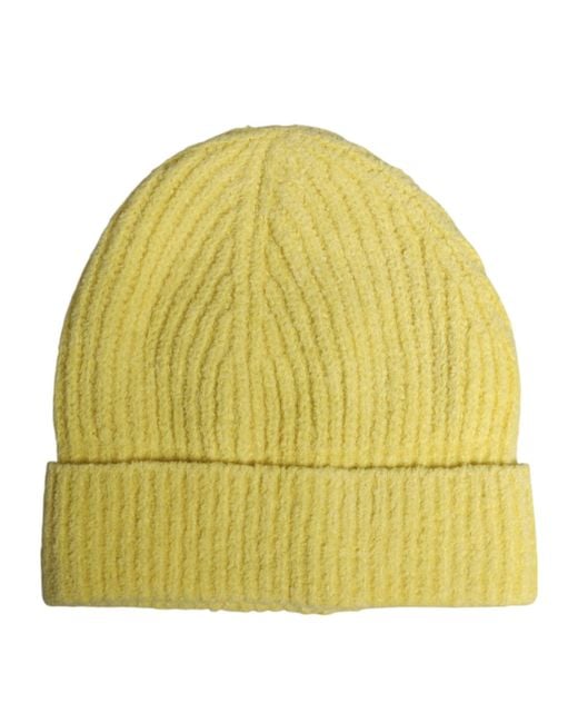 Dolce & Gabbana Yellow Cotton Knitted Winter Beanie Hat for men