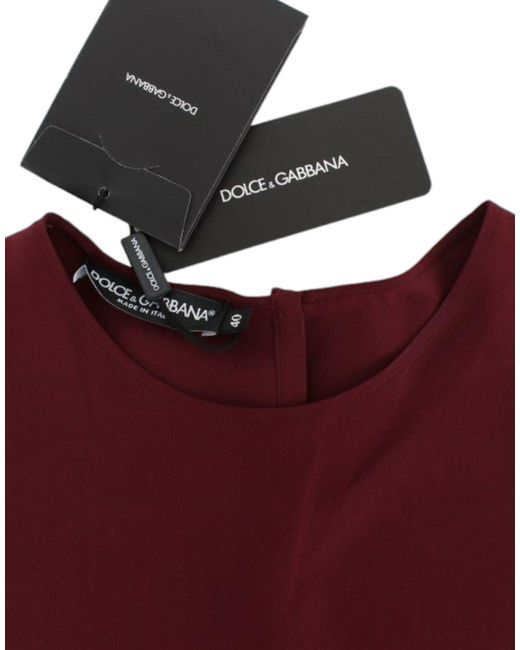 Dolce & Gabbana Purple 3/4 Sleeve Silk Blouse