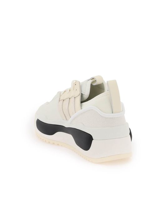Y-3 White Rivalry Leather Sneakers for men