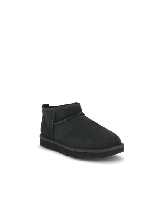 Ugg Black Suede Leather Ankle Boots