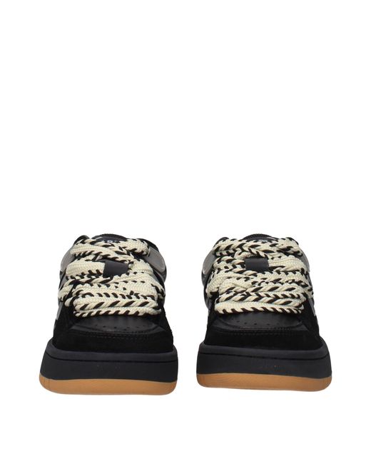 Barrow Black Leather Low Top Sneakers