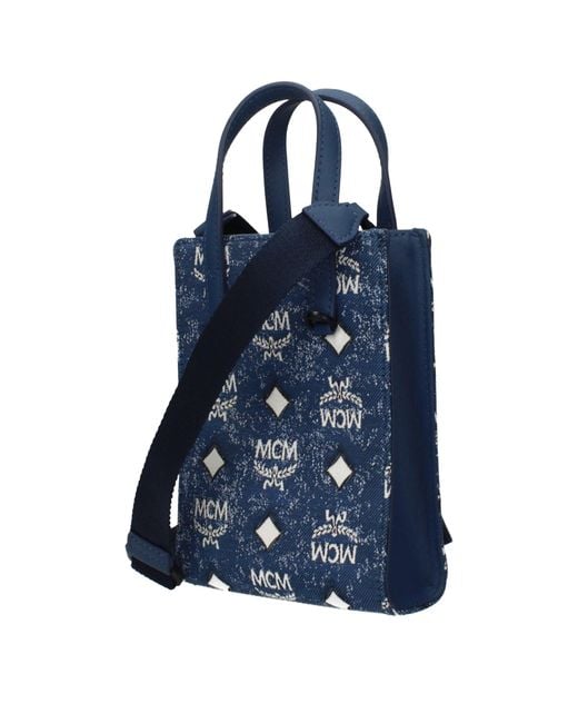 MCM Blue Fabric Handbag for men