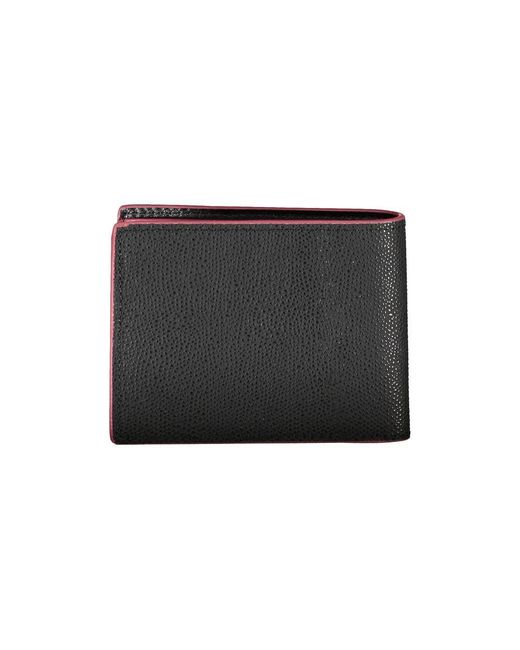 Tommy Hilfiger Black Elegant Leather Bifold Wallet With Contrast Accents for men