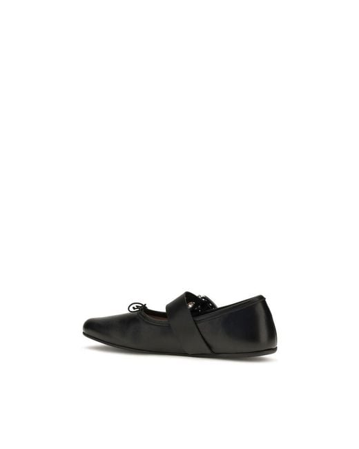 Vivienne Westwood Black Calf Leather Bos Taurus Ballet Flats