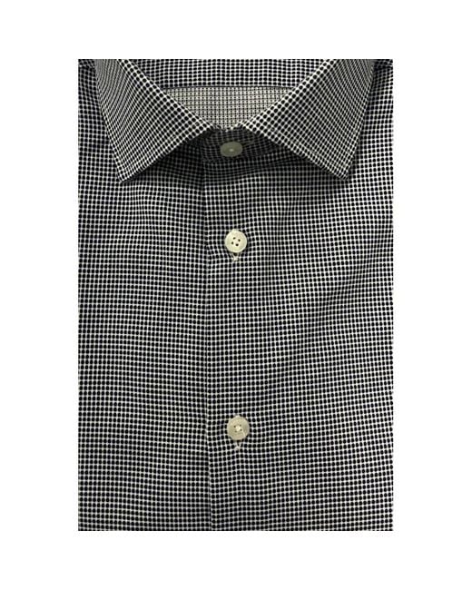 Baldinini Gray Blue Cotton Men Shirt for men