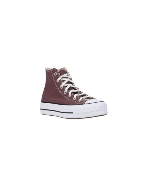 Converse Purple Fabric Platform Sneakers