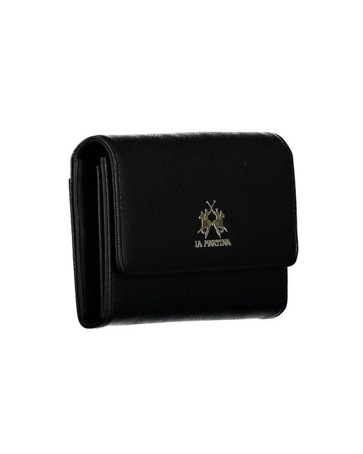 La Martina Black Polyethylene Wallet