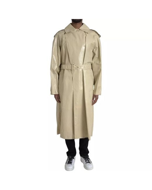 Bottega Veneta Natural Lambskin Leather Trench Coat Jacket for men
