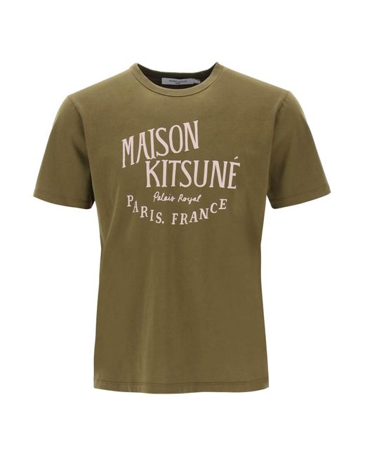 Maison Kitsuné Green Maison Kitsune 'Palais Royal' Print T-Shirt for men