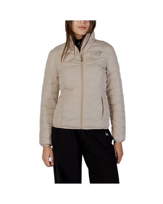 EA7 Gray Beige Polyester Bomber