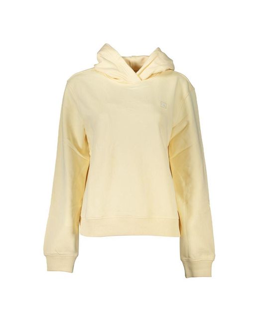 Calvin Klein Yellow Brushed Logo Hooded Sweatshirt