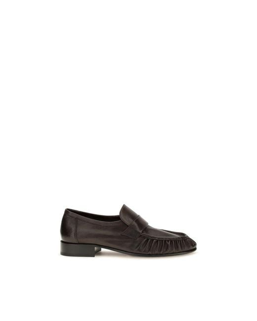 The Row Black Brown Calf Leather Bos Taurus Slip