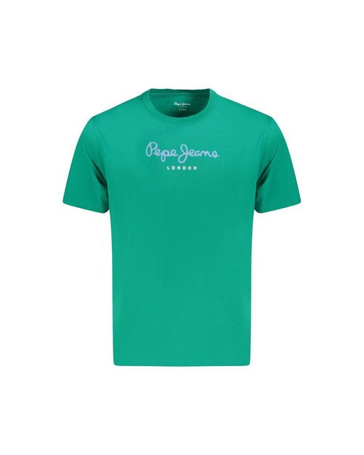 Pepe Jeans Green Cotton T-Shirt for men