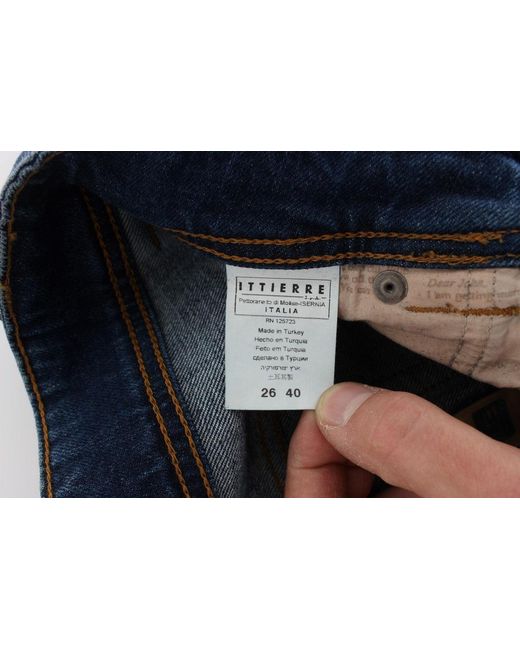 John Galliano Blue Wash Cotton Blend Slim Fit Bootcut Jeans