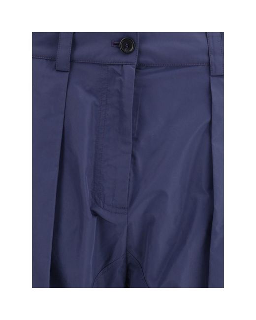 Pinko Blue Polyester Casual Pants