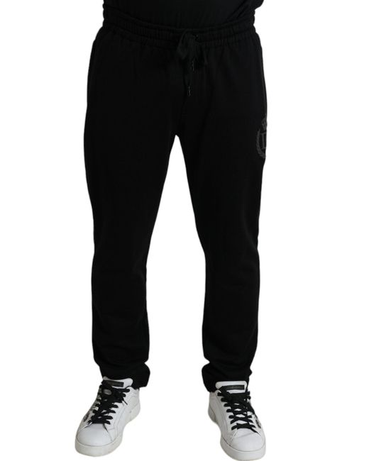 Dolce & Gabbana Black Dg Logo Skinny Jogger Sweatpants Pants for men