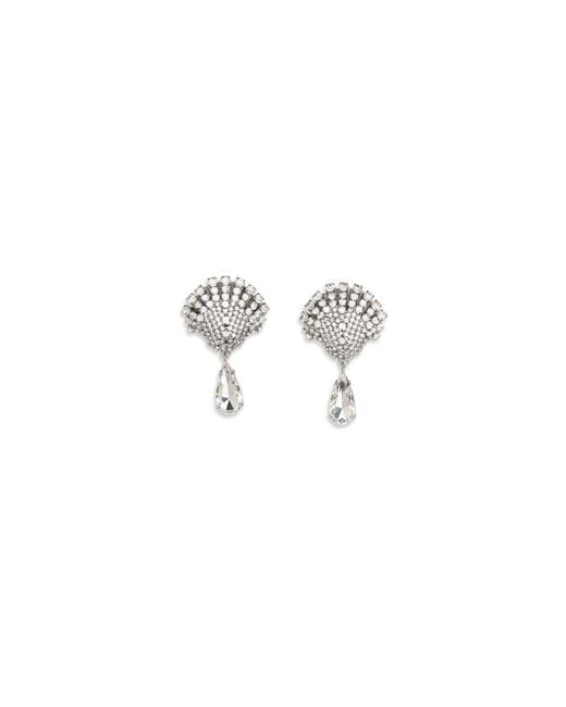 Alessandra Rich White Silver Metal Earrings